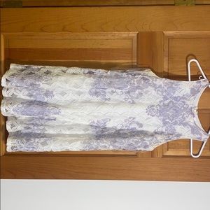 White & Lavender Lace Dress